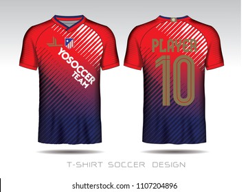 Red Blue Layout Football Sport Tshirt Stock Vector (Royalty Free ...