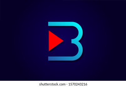 red and blue letter B alphabet logo design icon for business. Suitable as a company logotype