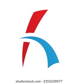 Red and Blue Letter H Icon with Spiky Lines on a White Background