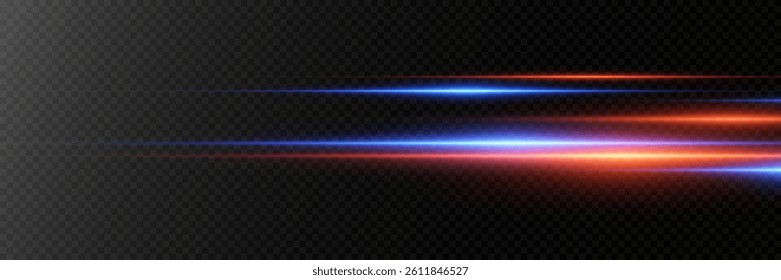 Red blue light effects flashes. Vector illustration.