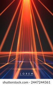 Red and blue light rays background