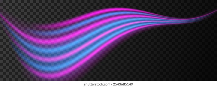 Red and blue light wave beam. A smooth, flowing design with vibrant red glow. Sci-fi visuals, light transitions, futuristic effects. Glowing light streaks create a dynamic, sleek background.