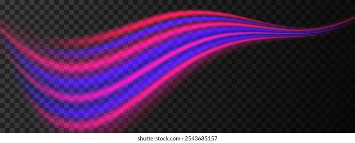 Red and blue light wave beam. A smooth, flowing design with vibrant red glow. Sci-fi visuals, light transitions, futuristic effects. Glowing light streaks create a dynamic, sleek background.
