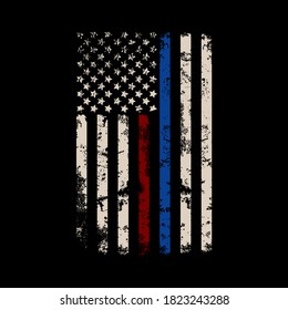 Red and blue line flag vector t shirt design