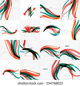 Red and blue lines background, modern business shiny template