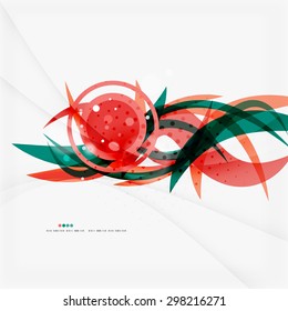 Fondo de líneas rojas y azules, plantilla moderna y brillante de negocios