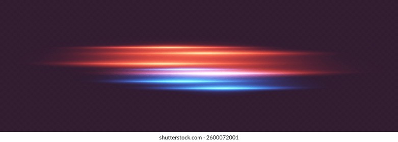 Red blue lines of light. A flash of speed and modern beams.