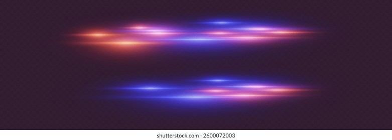 Red blue lines of light. A flash of speed and modern beams.
