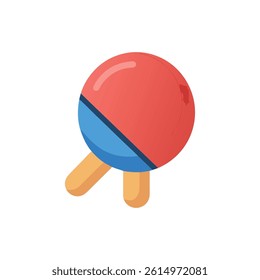 Red and Blue Lollipop Minimalist Vector Icon Illustration