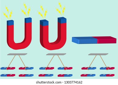 Red blue magnet icon. Isometric of red blue magnet vector icon for web design isolated on white background - Vector
