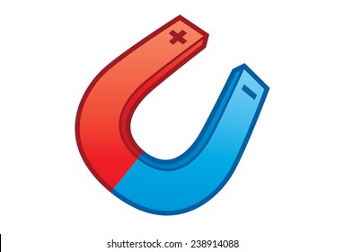 Red and blue magnet illustration