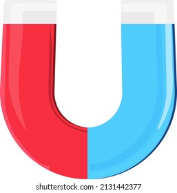 Red and blue magnet, illustration, vector on a white background.