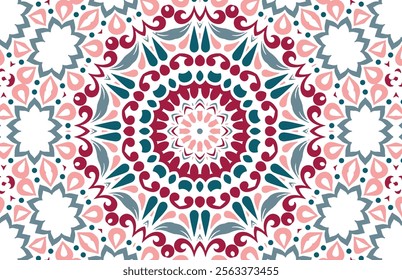 Red and blue mandala pattern design