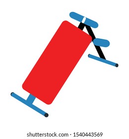 Red and blue manual air pump on white