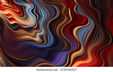Red blue marble background. Nature gradient wave bg. Precious gemstone onyx texture. Abstract flowing layered slate. Vector illustration, EPS 10.