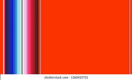 Red Blue Mexican Blanket Serape Stripes Background with Copy Space for Text & Seamless Pattern Tile Swatch Included. Cinco de Mayo Decor or Mexican Restaurant Menu Backdrop. 9:16 HD Format