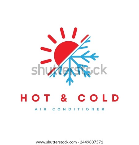 Red blue minimalist hot and cold logo