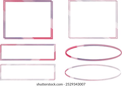 rote blaue Mischrahmen setzen abstrakte Design-Rahmen