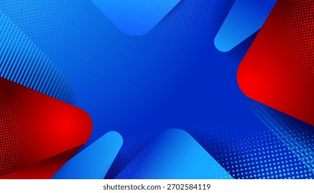 Red Blue Modern Abstract Geometric Background