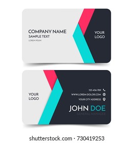 Red and blue modern business card template, vector corporate identity card design, eps10