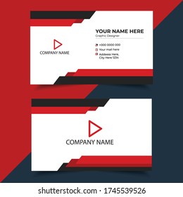 Red and blue modern creative business card and name card,horizontal simple clean template vector design, layout in rectangle size. Personal business card with company logo. 