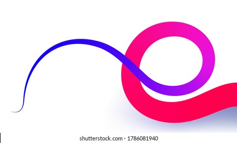 Red blue motion ribbon wave vine abstract vector background