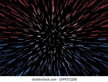 red and blue motion space stars