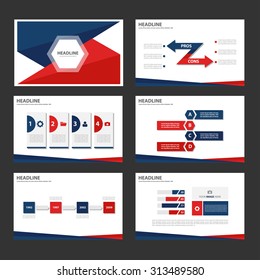 Red And Blue Multipurpose Infographic Elements And Icon Presentation Flat Design Set For Advertising Marketing Brochure Flyer Leaflet