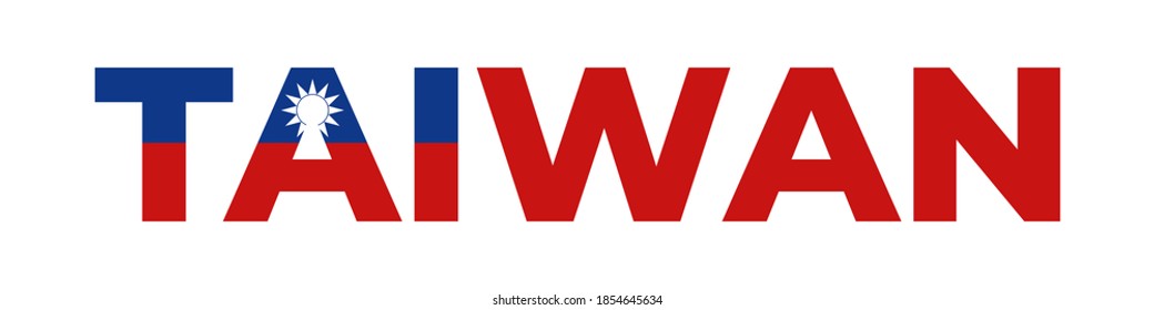 Red and blue national color Flag of Taiwan. Patriotic symbol on white background. Holiday design poster, banner, flyer. Concept vector illustration