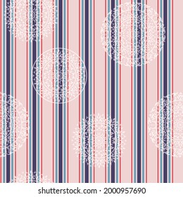 red blue and navy seamless stripe with seamless halftone circle pattern on pink background