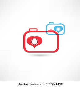 Red and blue nice cameras icon