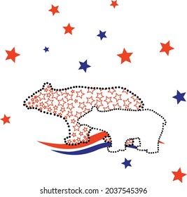 red and blue northern bears with stars
