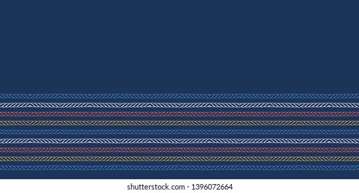 Red blue ocean regatta stripes seamless vector pattern. Hand drawn seaside rope lines. Aqua all over print for nautical textiles, maritime home decor. Yacht fashion. Classy red blue beach wear fabric