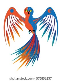 Red with blue an owl
