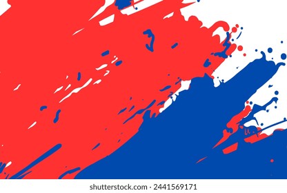 Roter und blauer Farbverschüttungshintergrund. Stildarstellung