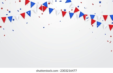 red and blue party flag background for celebration vector illustration