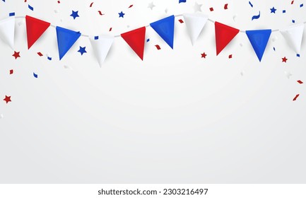 red and blue party flag background for celebration vector illustration