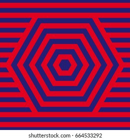 Red and blue Pattern background. Hexagon shape pattern