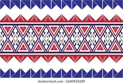 The red and blue pattern stands out and is chic on a white background.