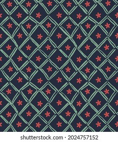 red with blue Patterns with decorative ornament, Geometric ornamental vector pattern. Seamless flower design. can be used for textile.