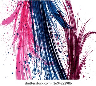 red blue pink brush pattern abstract background or templates on white background