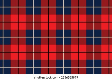 Red and blue plaid fabric pattern for background and wallpaper