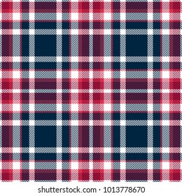 Red and blue plaid seamless pattern. Fabric texture. Vector background eps10