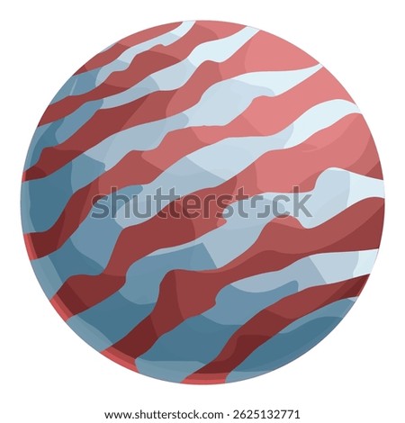 Red and blue planet with an abstract pattern, representing a celestial body in the vast expanse of space