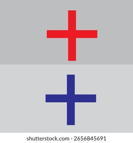 Icono de logotipo rojo azul plus 