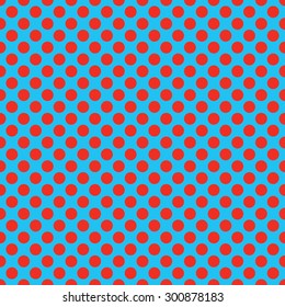 red & blue polka dots pattern, seamless texture background