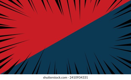 Red and blue pop art comic background style