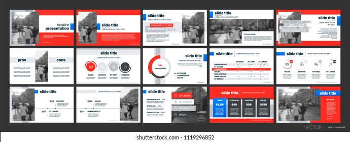 Red blue presentation templates elements on a white background. Vector infographics. Use in Presentation, flyer and leaflet, corporate report, marketing, advertising, annual report, banner.