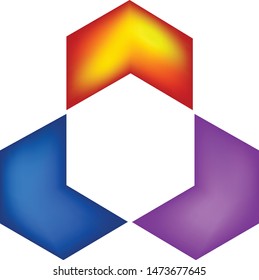Red blue and purple arrows