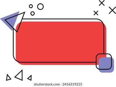 Burbujas de citas rojas y azules, afiche abstracto. Ilustración del vector